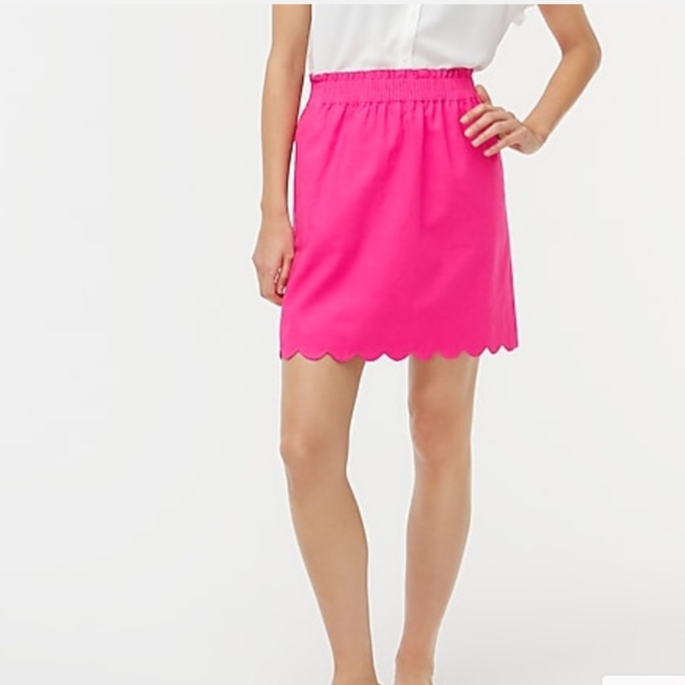 J. Crew Scalloped Linen Skirt